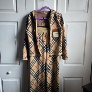 Burberry Beige Plaid Pantsuit